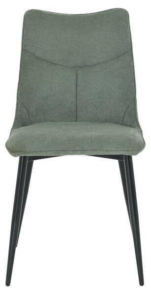 HowHomely Židle LUMINA Světle zelená látka - moderní design, robustní kovové nohy, pohodlné čalounění