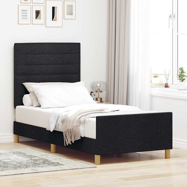 Rám postele s čelo Černá 80 x 200 cm textil 3344608