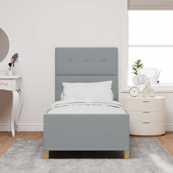 Rám postele s čelo Světle šedá 80 x 200 cm textil 3344683