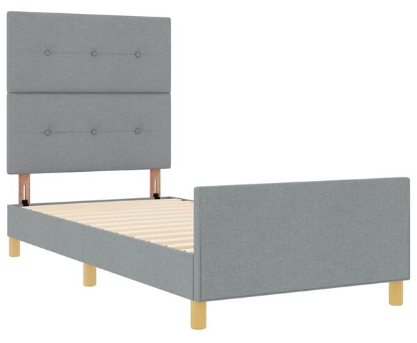 Rám postele s čelo Světle šedá 80 x 200 cm textil 3344683