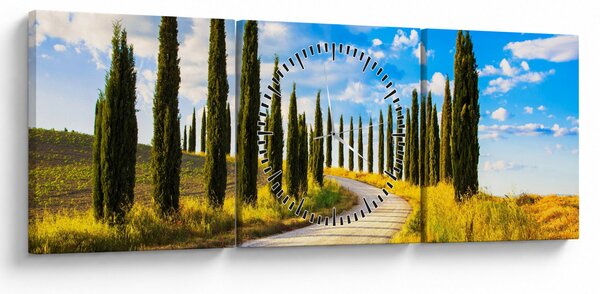 Obraz - Krajina (s hodinami) (90x30 cm)