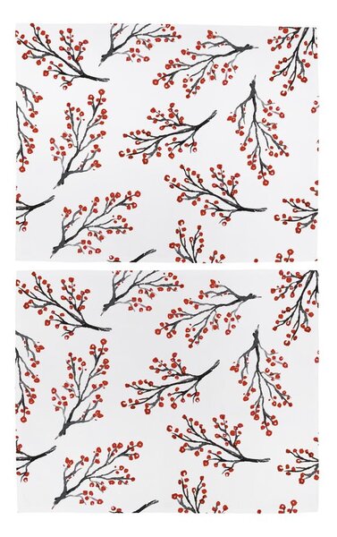 Vánoční látkové prostírání v sadě 2 ks 45x35 cm Rowan Berries - Butter Kings