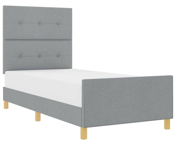 Rám postele s čelo Světle šedá 80 x 200 cm textil 3344683