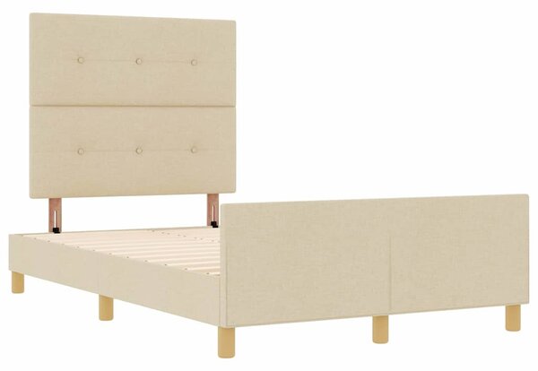 Rám postele s čelo Krémová 120 x 200 cm textil 3344723