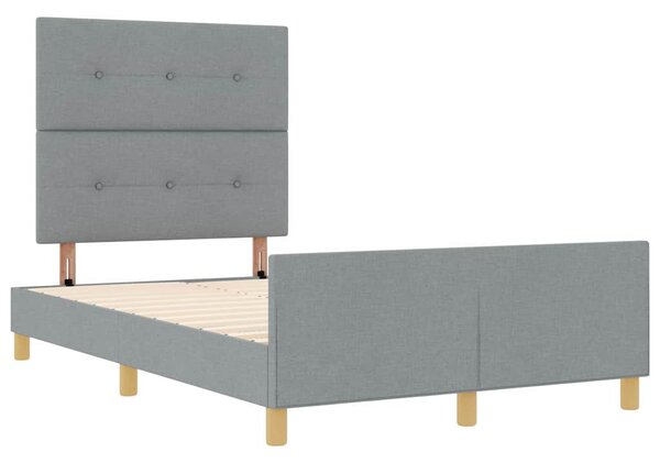 Rám postele s čelo Světle šedá 120 x 200 cm textil 3344718