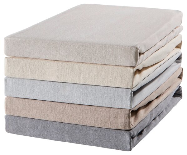ELASTICKÉ PROSTĚRADLO, žerzej, krémová, 90-100/200-220 cm Novel - Prostěradla, Online Only