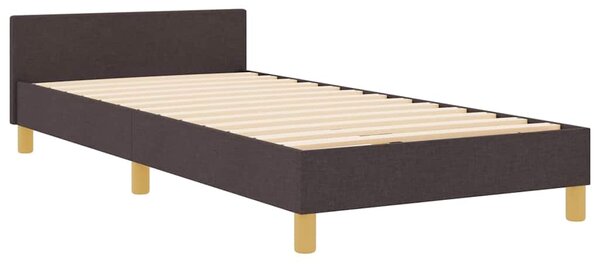 Rám postele s čelo Tmavě hnědá 90 x 190 cm textil 3344770