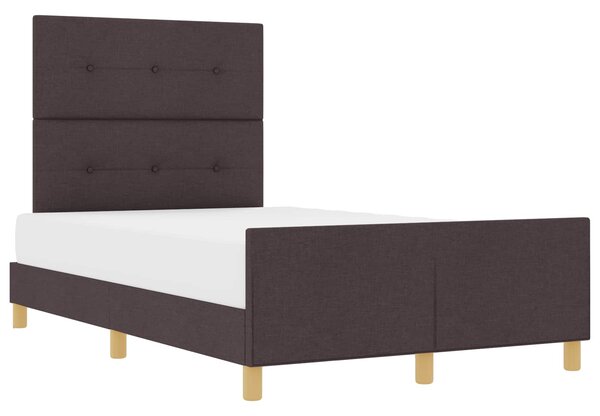 Rám postele s čelo Tmavě hnědá 120 x 190 cm textil 3344714