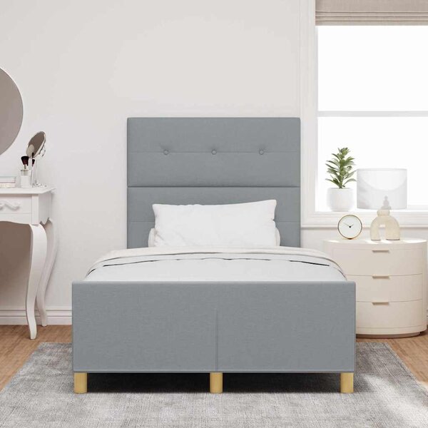 Rám postele s čelo Světle šedá 120 x 200 cm textil 3344718