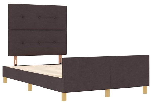 Rám postele s čelo Tmavě hnědá 120 x 190 cm textil 3344714