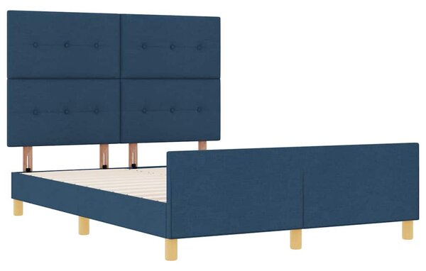 Rám postele s čelo Modrá 140 x 190 cm textil 3344731
