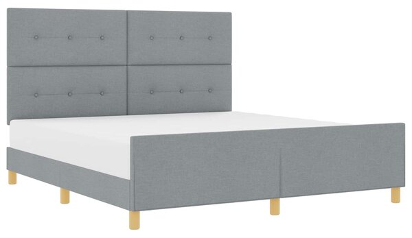 Rám postele s čelo Světle šedá 180 x 200 cm textil 3344746