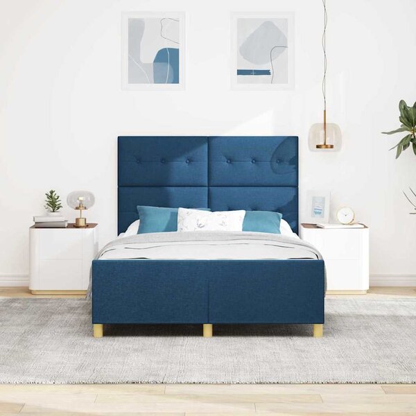 Rám postele s čelo Modrá 140 x 190 cm textil 3344731