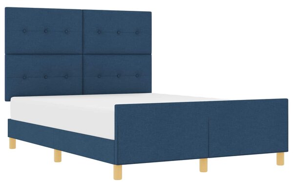 Rám postele s čelo Modrá 140 x 190 cm textil 3344731
