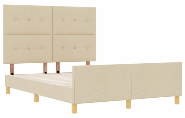 Rám postele s čelo Krémová 140 x 190 cm textil 3344730