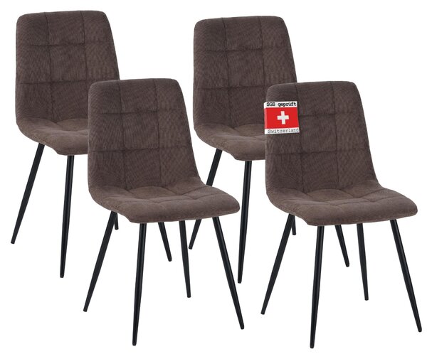Jídelní židle Albatros sada 4 ks BORA hnědá - Pohodlná čalouněná židle pro moderní a stylový design u jídelního stolu - Kuchyňská židle nebo židle do jídelny s vysokou nosností až 110 kg