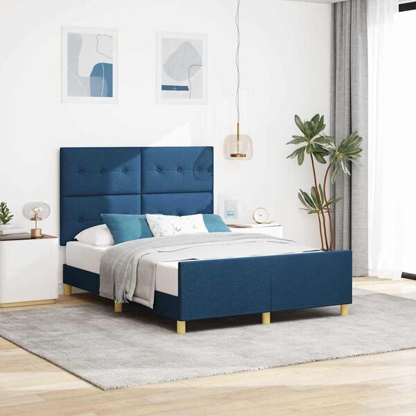 Rám postele s čelo Modrá 140 x 190 cm textil 3344731