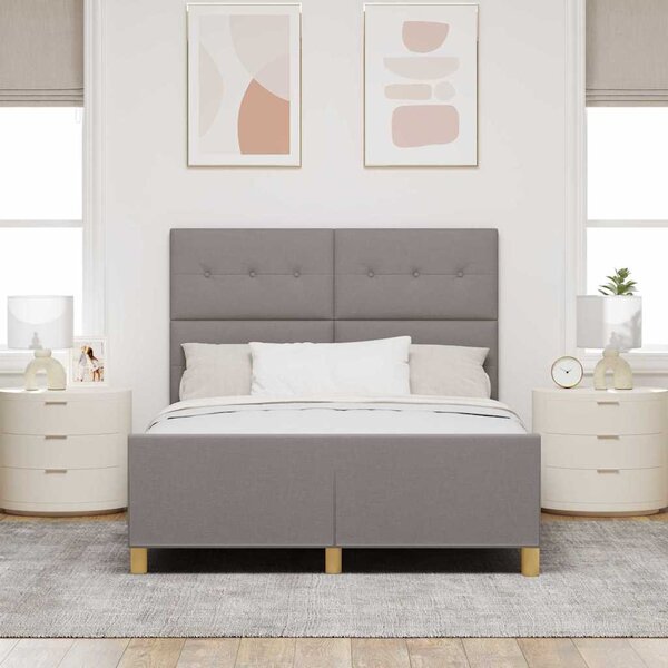 Rám postele s čelo Taupe 140 x 190 cm textil 3344729