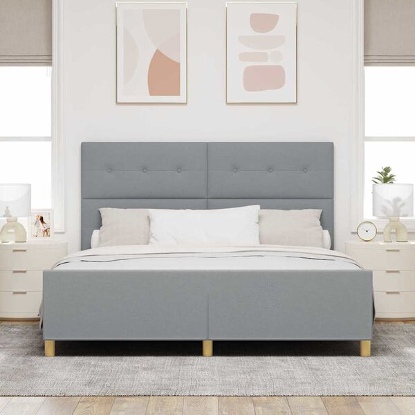 Rám postele s čelo Světle šedá 180 x 200 cm textil 3344746