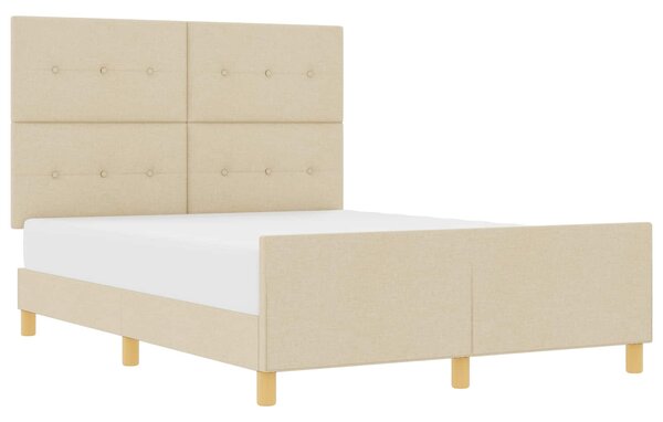 Rám postele s čelo Krémová 140 x 190 cm textil 3344730
