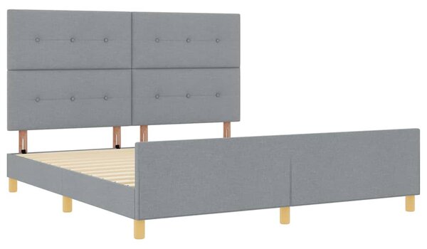 Rám postele s čelo Světle šedá 180 x 200 cm textil 3344746
