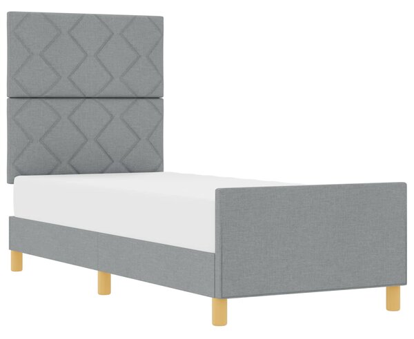 Rám postele s čelo Světle šedá 80 x 200 cm textil 3344760