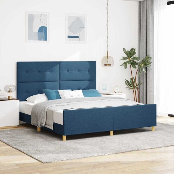 Rám postele s čelo Modrá 180 x 200 cm textil 3344752