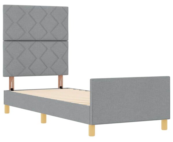 Rám postele s čelo Světle šedá 80 x 200 cm textil 3344760