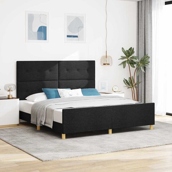 Rám postele s čelo Černá 180 x 200 cm textil 3344748