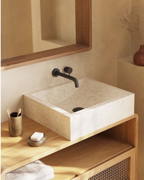 Umyvadlo z terrazzo Kave Home Sunday, 45 x 40 cm