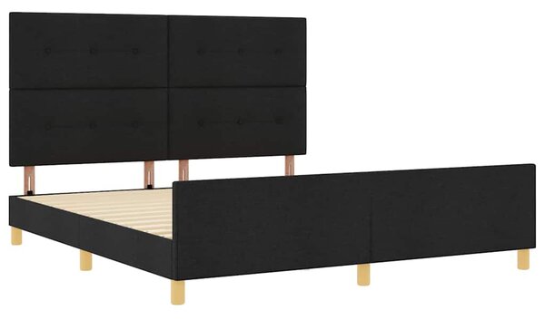 Rám postele s čelo Černá 180 x 200 cm textil 3344748