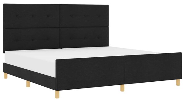 Rám postele s čelo Černá 200 x 200 cm textil 3344755