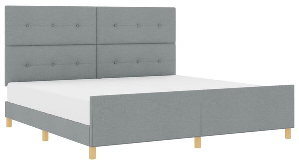 Rám postele s čelo Světle šedá 200 x 200 cm textil 3344753