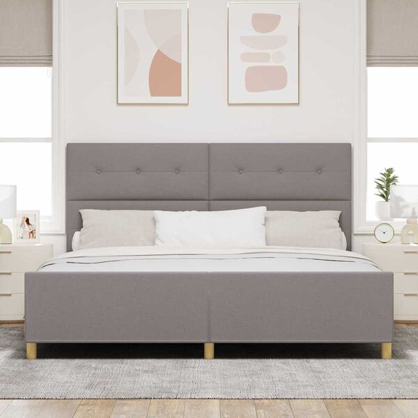 Rám postele s čelo Taupe 200 x 200 cm textil 3344757