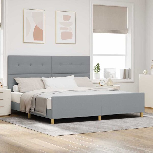 Rám postele s čelo Světle šedá 200 x 200 cm textil 3344753