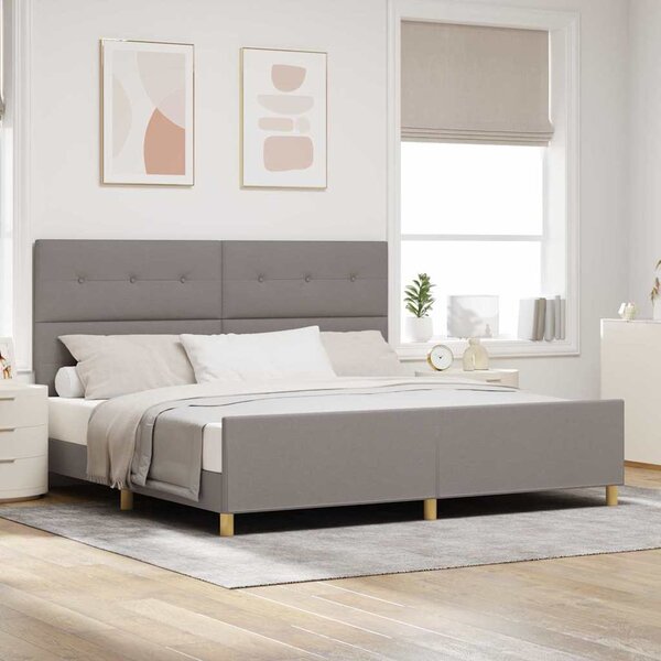 Rám postele s čelo Taupe 200 x 200 cm textil 3344757