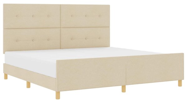 Rám postele s čelo Krémová 200 x 200 cm textil 3344758