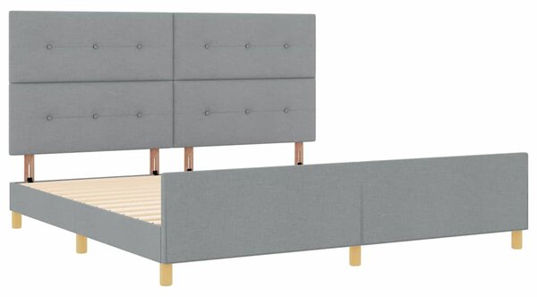 Rám postele s čelo Světle šedá 200 x 200 cm textil 3344753