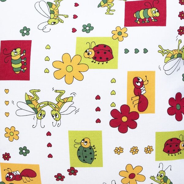 Povlečení KLASIK broučci bílopestrá 90 x 135/45 x 65 cm