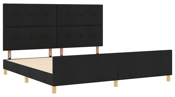 Rám postele s čelo Černá 200 x 200 cm textil 3344755