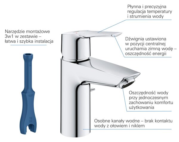 Grohe Start umyvadlová baterie stojící StarLight Chrome 31137002