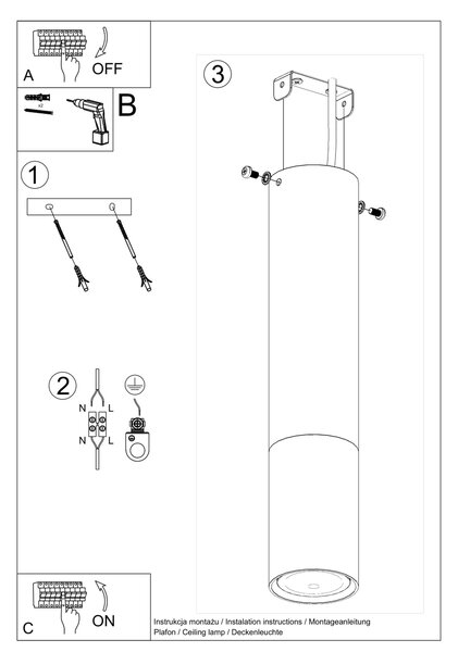Sollux Lighting Stropní svítidlo LOOPEZ černé/chromové