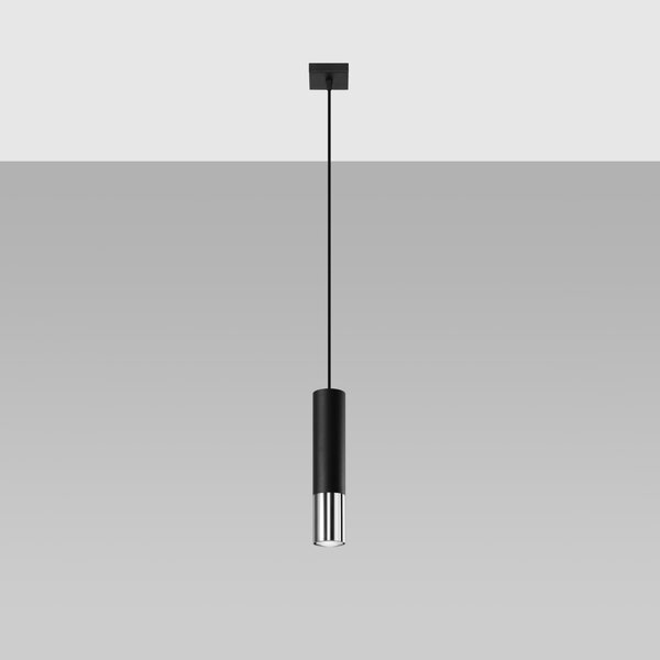 Sollux Lighting Závěsné svítidlo LOOPEZ 1 černá/chromová