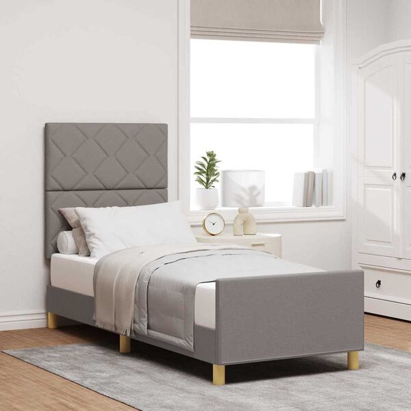 Rám postele s čelo Taupe 80 x 200 cm textil 3344764