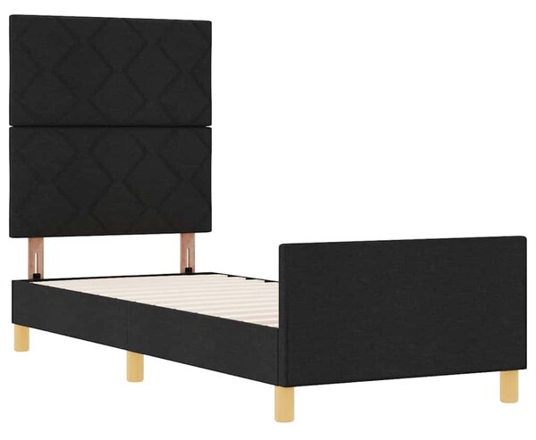 Rám postele s čelo Černá 80 x 200 cm textil 3344762