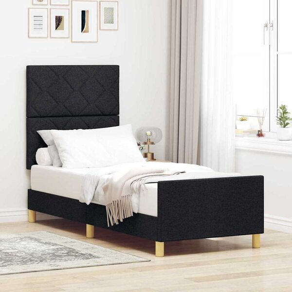 Rám postele s čelo Černá 80 x 200 cm textil 3344762