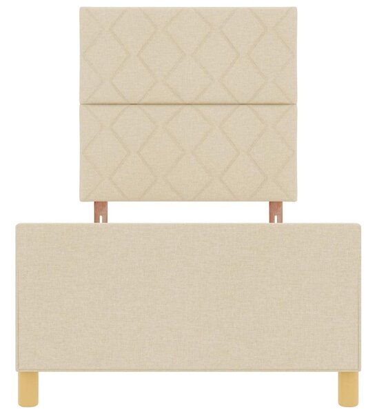 Rám postele s čelo Krémová 90 x 200 cm textil 3344779