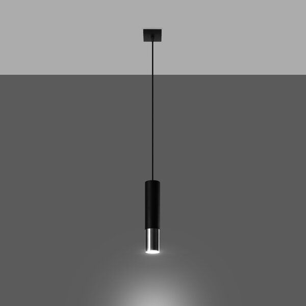 Sollux Lighting Závěsné svítidlo LOOPEZ 1 černá/chromová