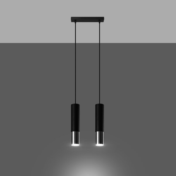 Sollux Lighting Závěsné svítidlo LOOPEZ 2 černá/chromová