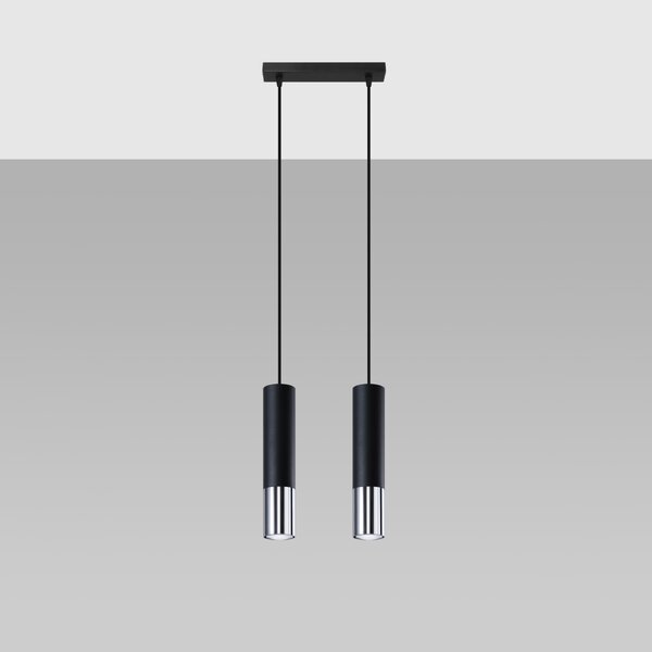 Sollux Lighting Závěsné svítidlo LOOPEZ 2 černá/chromová